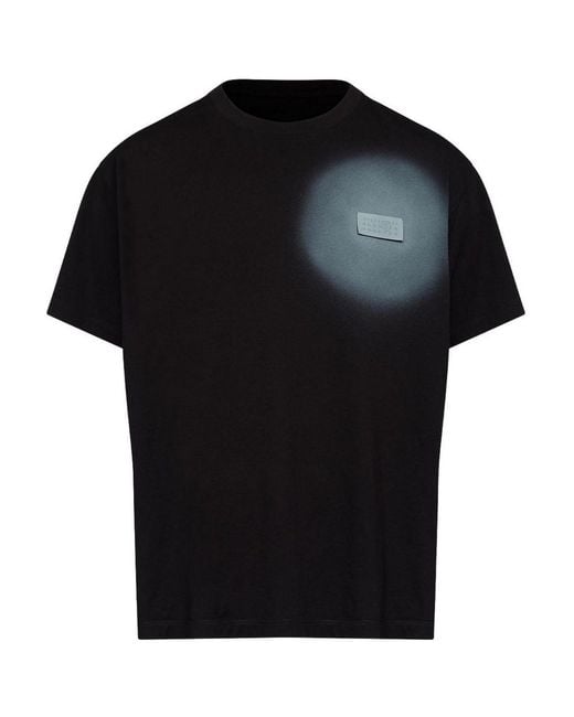 MM6 by Maison Margiela Black Short-Sleeved Cotton T-Shirt for men