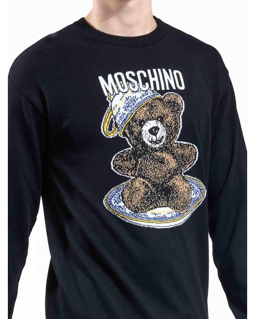 Moschino Black Knitted Bear for men
