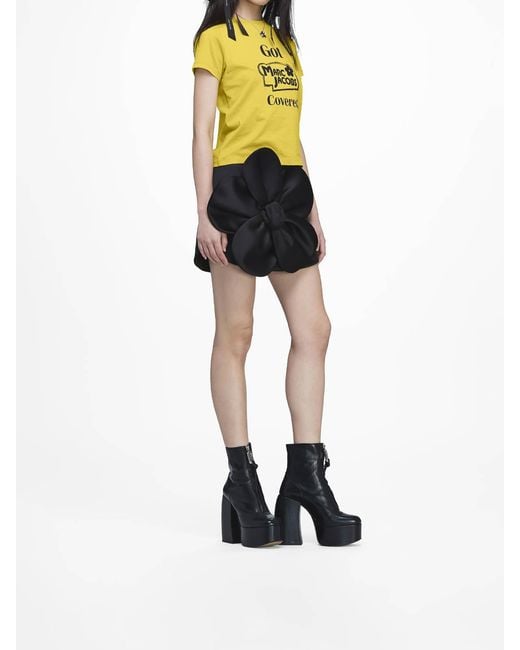 Marc Jacobs Black Satin Daisy Circle Skirt