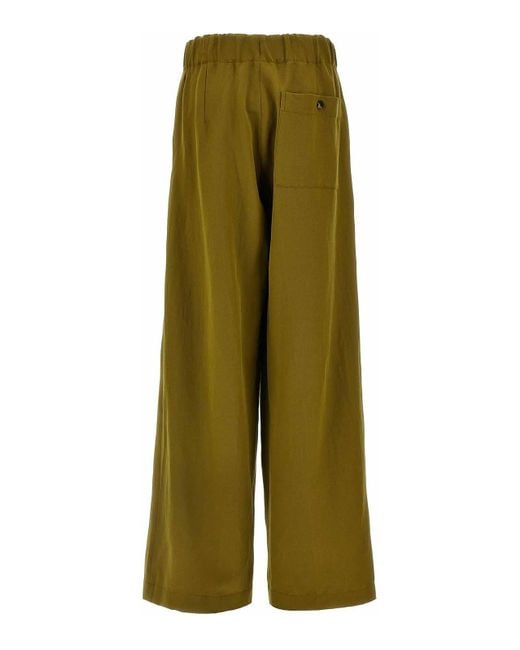 Dries Van Noten Green Pila Straight-Leg Pants
