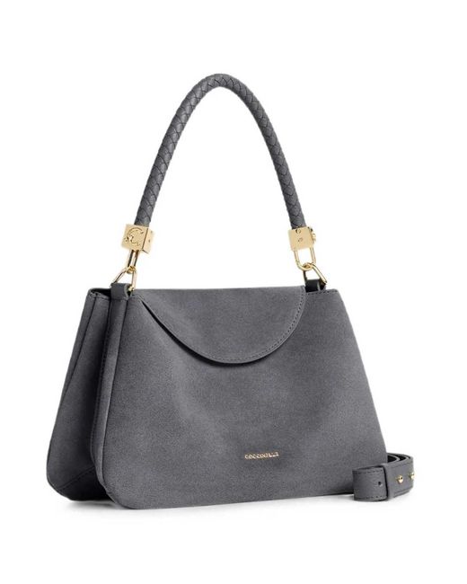 Coccinelle Gray Handbag Suede Leath/Grained Le Stove/Stove