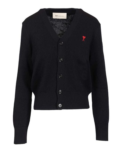 AMI Black De Cur Cardigan