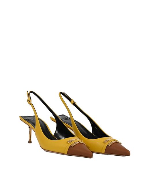 Elisabetta Franchi Metallic Two-Tone Slingback