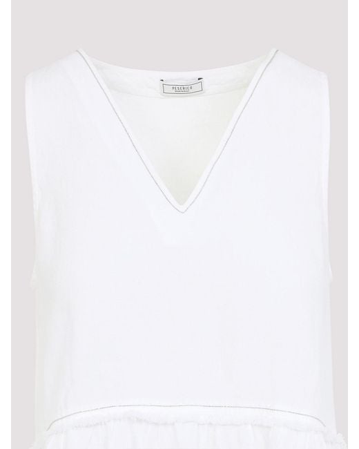 Peserico White Linen Long Dress