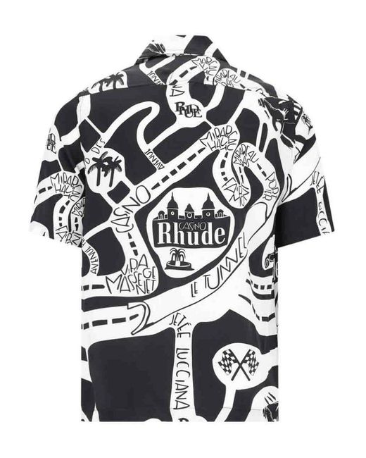Rhude Black Pattern T-shirt for men