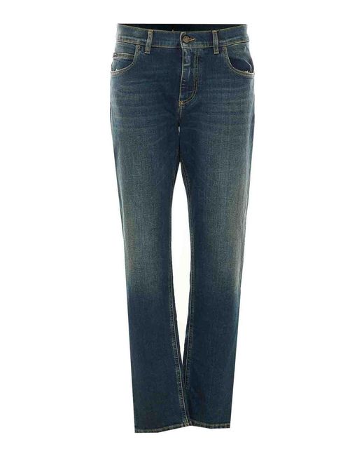 Dolce & Gabbana Blue Stretch Regular Jeans for men