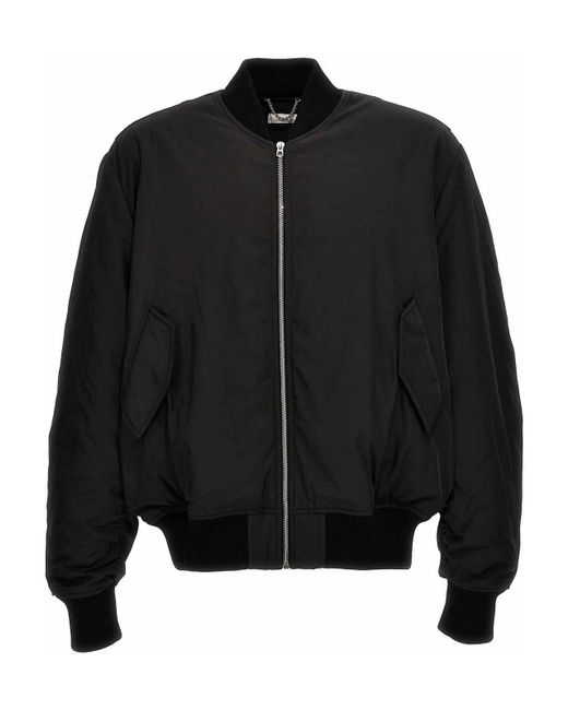 Studio Black Nylon Bomber Jacket for men
