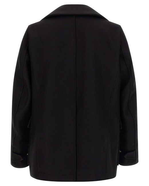 DSquared² Black Double-Breasted Coat for men