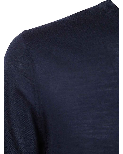 FILIPPO DE LAURENTIIS Blue Long Sleeves Crew Neck Sweater for men