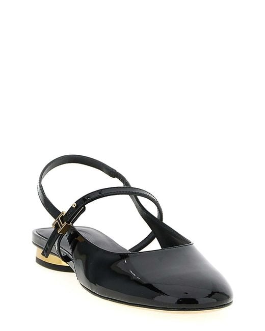Tod's Black Patent Ballet Flats