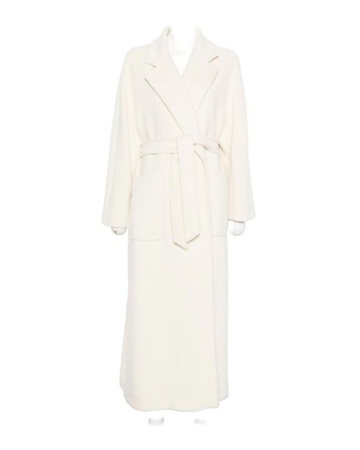 Tagliatore White Wool Long Coat