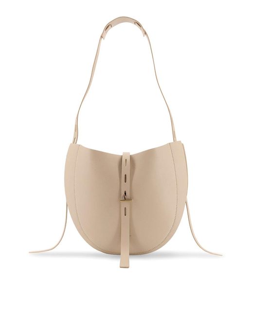 MINOBOSSI White Lizzie Leather Shoulder Bag