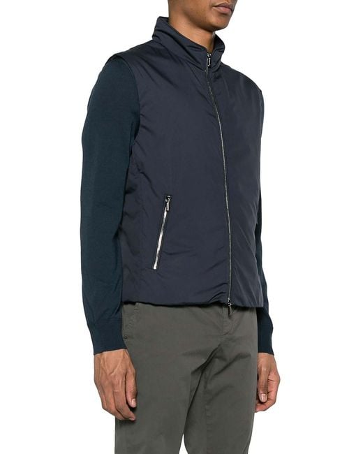 Moorer Blue Senio-Skt Padded Vest for men
