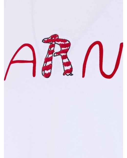 Marni White Animal Alphabet T-Shirt for men