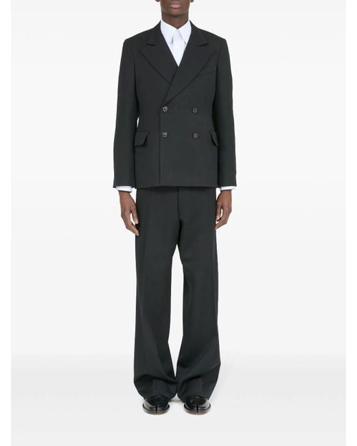 Maison Margiela Black Four-Stitch Wool Blazer for men