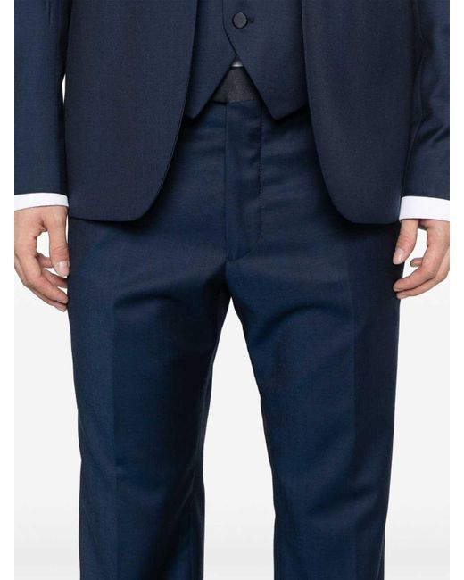 Tagliatore Blue Suit With Vest Jacket And Trousers for men