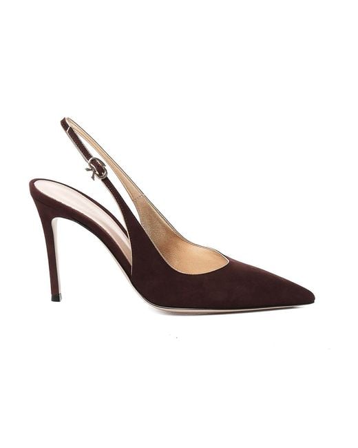 Gianvito Rossi Metallic Robbie Slingback