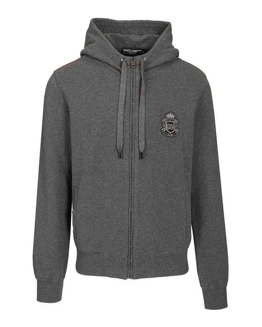 Dolce & Gabbana Gray Hooded Sweatshirt for men