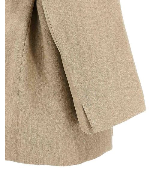 Victoria Beckham Natural Belt Blazer