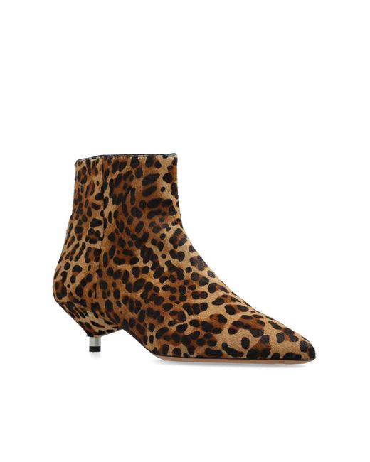 Isabel Marant Brown Eana 45Mm Leopard-Print Ankle Boots