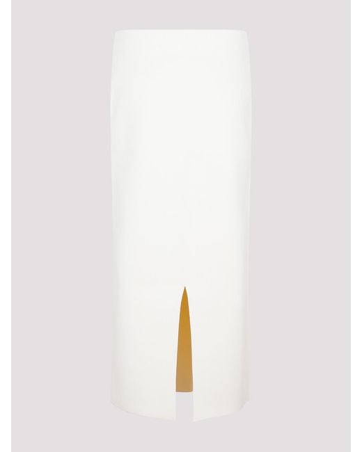 Jil Sander White Viscose Skirt