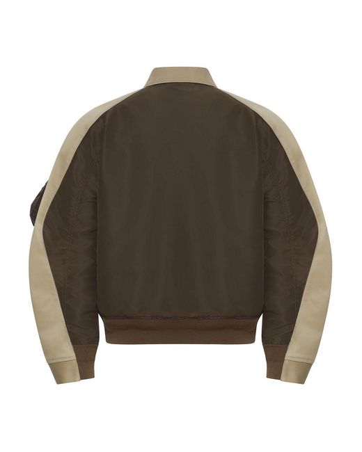 Sacai Brown Cotton Chino X Nylon Twill Blouson for men