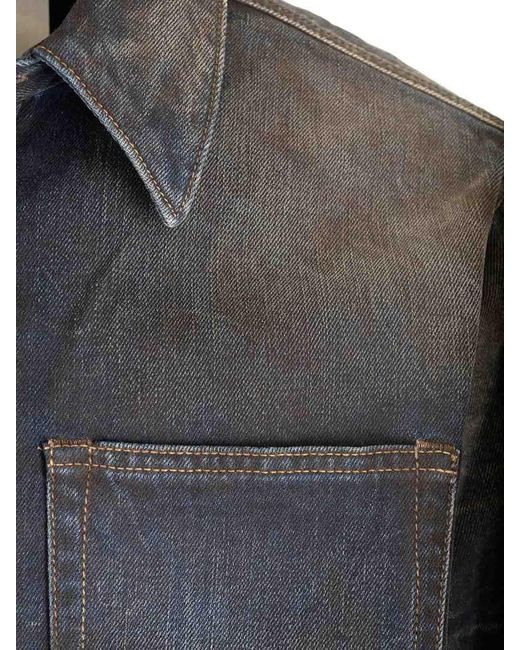 Acne Gray Relaxed Fit Denim Shirt for men