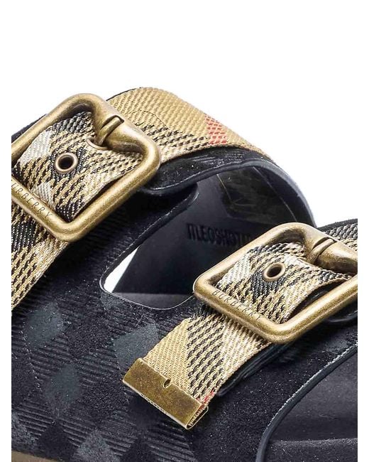 Burberry White Urchin Check Sandals for men