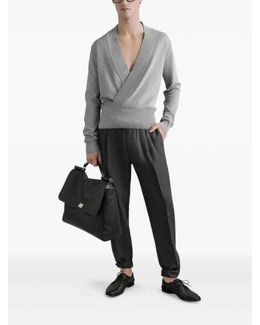 Dolce & Gabbana Gray Drawstring Jogging Trousers for men