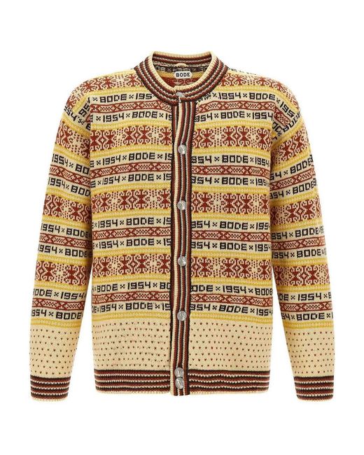 Bode Metallic Marzipan Cardigan for men