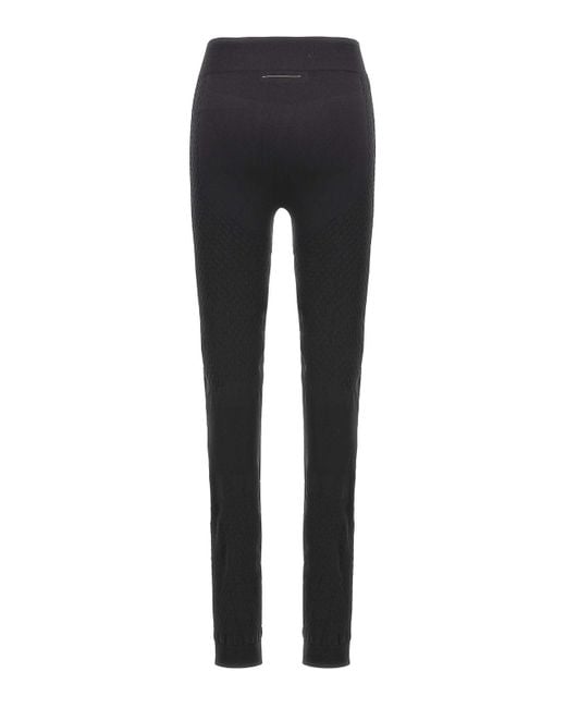 MM6 by Maison Margiela Black High-Waisted Stretch Tech Fabric Leggings
