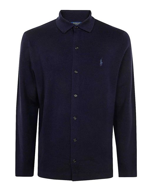 Polo Ralph Lauren Long Sleeve Full Zip Sweater in Blue for Men | Lyst