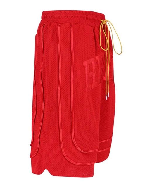 Rhude Red Logo Shorts for men