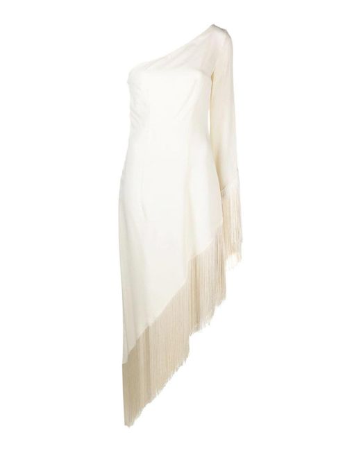 ‎Taller Marmo White Aventador Fringed Long Dress