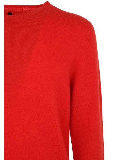 MD75 Red Cashmere Crew Neck Sweater for men