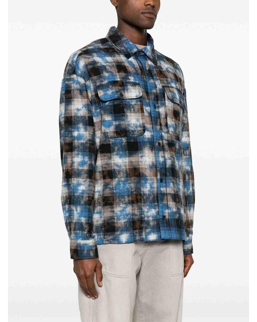 Palm Angels Blue Shirt for men