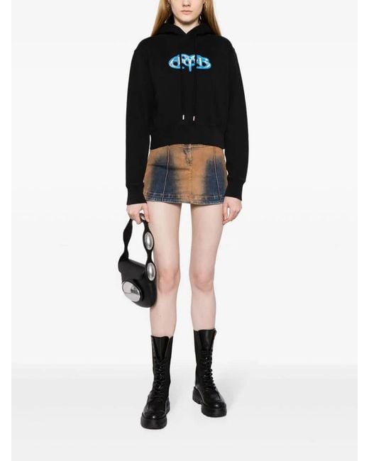 Ambush Black Logo-Print Cotton Hoodie