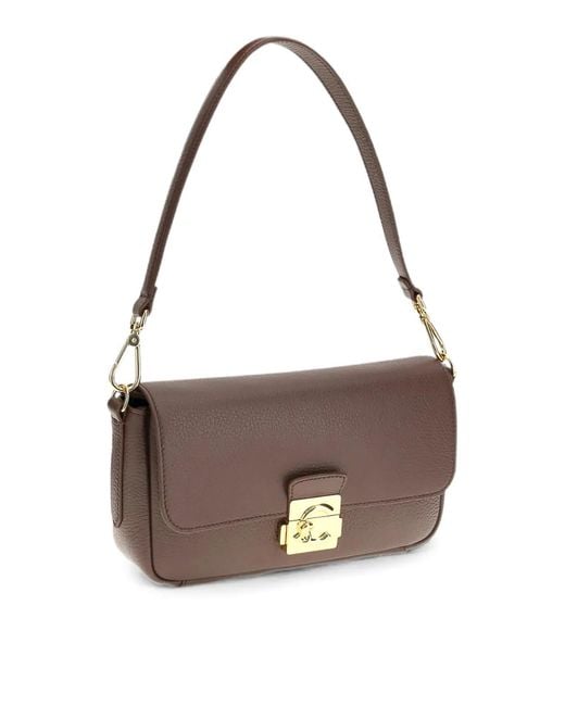Coccinelle Brown Handbag Grained Leather Berry