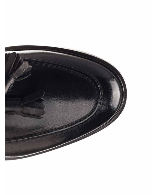 Corvari Black Moccasin With Tassels for men
