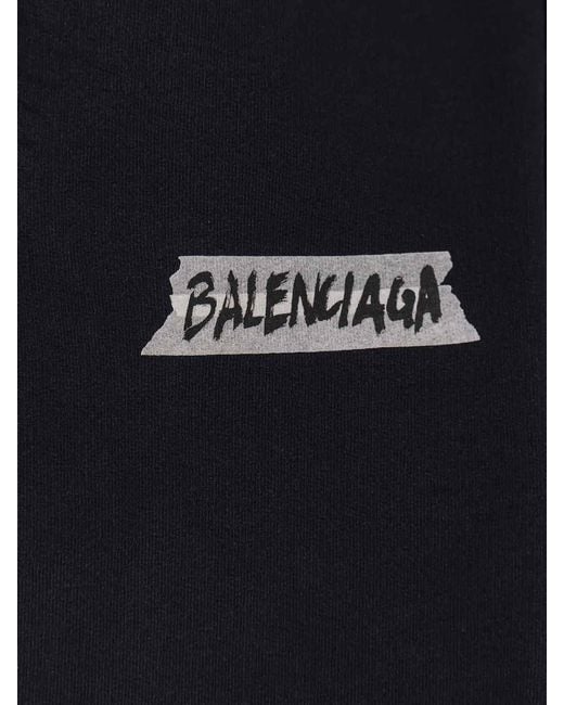 Balenciaga Blue Cotton Sweatshirt for men