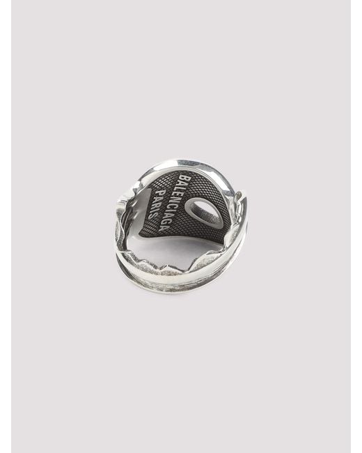 Balenciaga Metallic Neverlost Ring for men