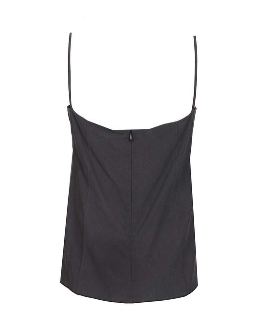 Max Mara Black Silk Canvas Top