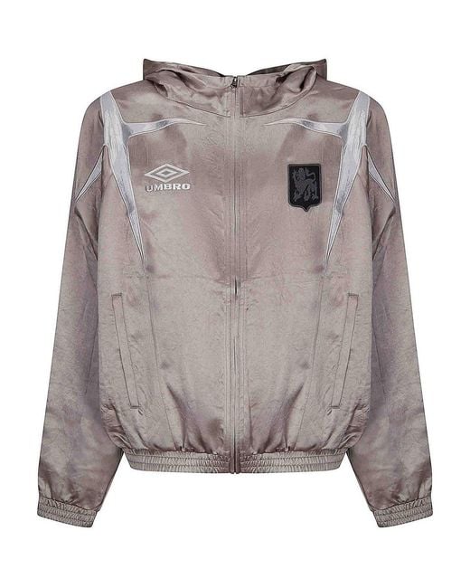 Umbro Gray Satin Jester Track Jacket for men