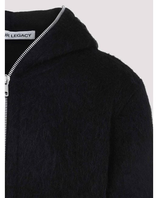 Our Legacy Black Full Zip Hood Sweatshirt for men