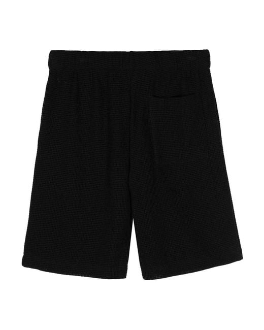 BLUE SKY INN Black Waffle Knit Shorts for men