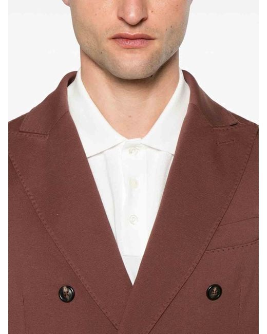 Circolo 1901 Brown Cotton Double-Breasted Jacket for men