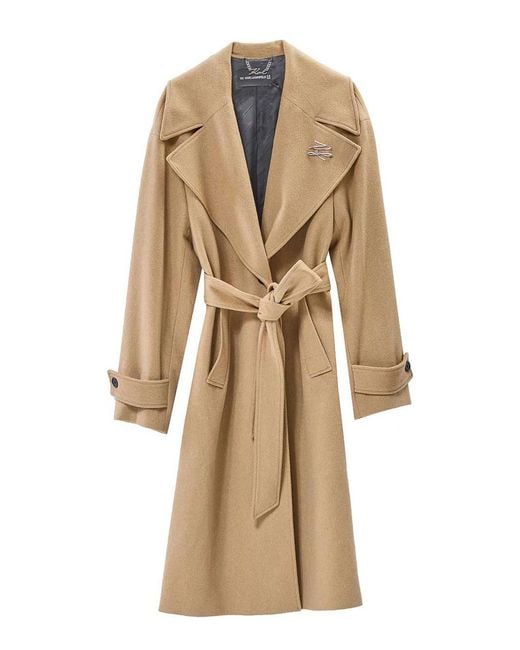 Karl Lagerfeld Natural Soft Wool Coat