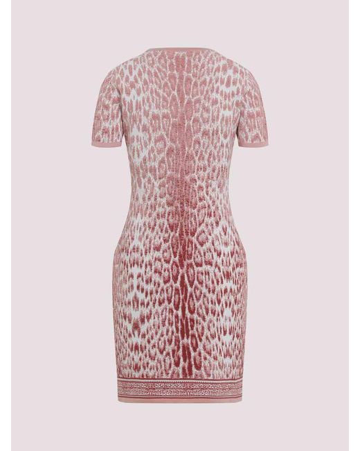 Roberto Cavalli Pink Jaguar Print Mini Dress