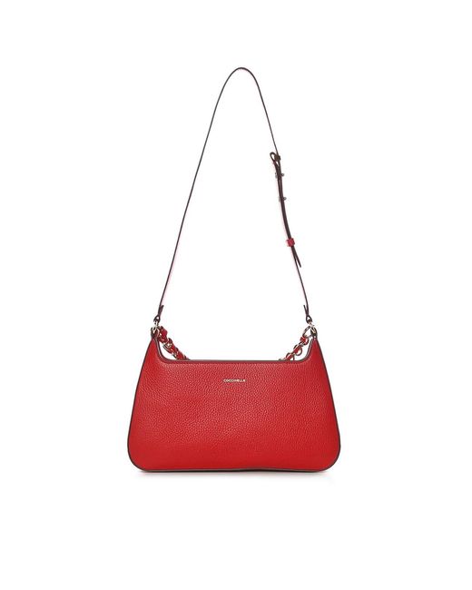 Coccinelle Red Beat Generation Medium Leather Bag