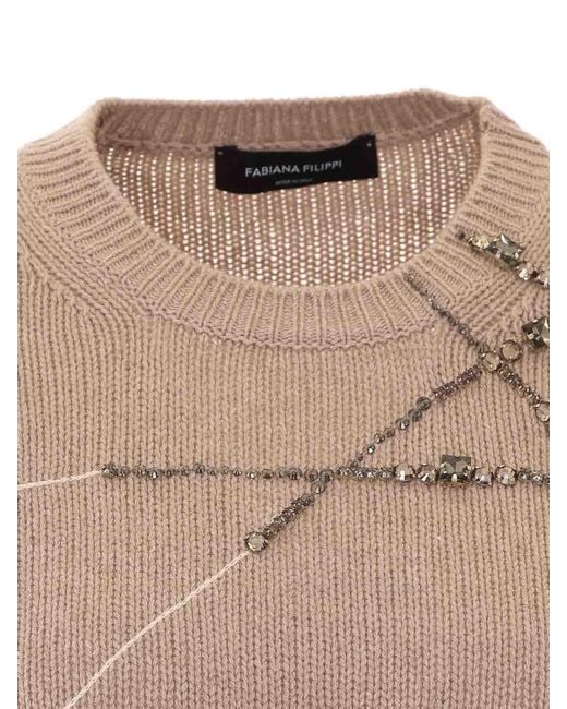 Fabiana Filippi Natural Knitted T-Shirt